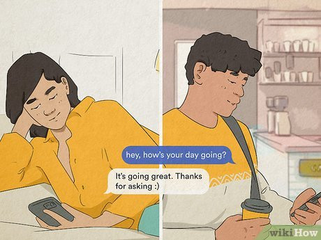 Try messaging in the morning or catching up at night.